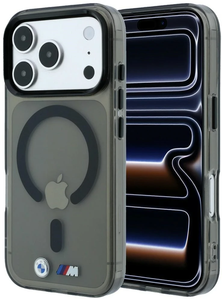 BMW M IML blizgus metalinis logotipas ir apdailos MagSafe dėklas iPhone 18 Pro Max / 17 Pro Max - Juodas