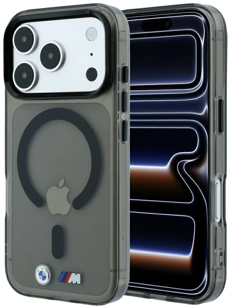 Dėklas BMW M IML Glossy Metal Logo & Trims MagSafe Case, skirta iPhone 17 Pro / 18 Pro - Juoda