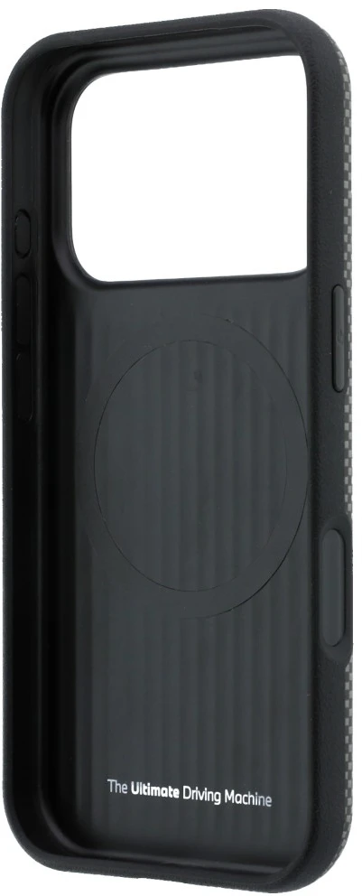 Dėklas BMW M Quadrille Kevlar Metal Logo MagSafe Case for iPhone 17 Pro Max / 18 Pro Max - Gray