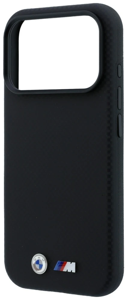 Dėklas BMW M Quadrille Kevlar Metal Logo MagSafe Case for iPhone 17 Pro Max / 18 Pro Max - Juodas