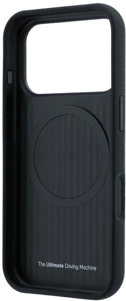 Dėklas BMW M Quadrille Kevlar Metal Logo MagSafe Case for iPhone 17 Pro / 18 Pro - Juodas