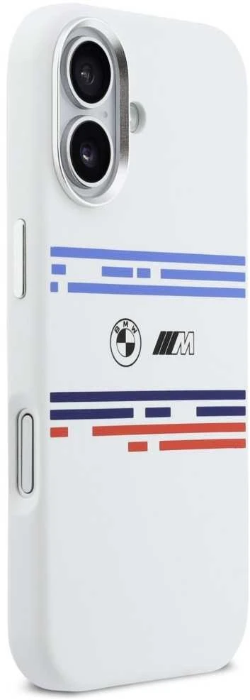 BMW M Silicon Horizontal Line MagSafe dėklas Apple iPhone 17 baltos spalvos