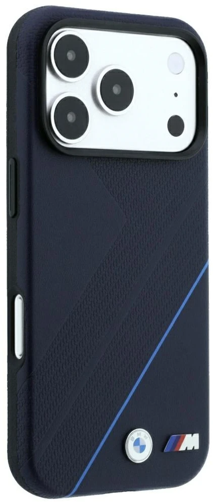 BMW M Tire Track Mėlyna linija MagSafe dėklas, skirtas iPhone 17 Pro Max / 18 Pro Max – tamsiai mėlyna