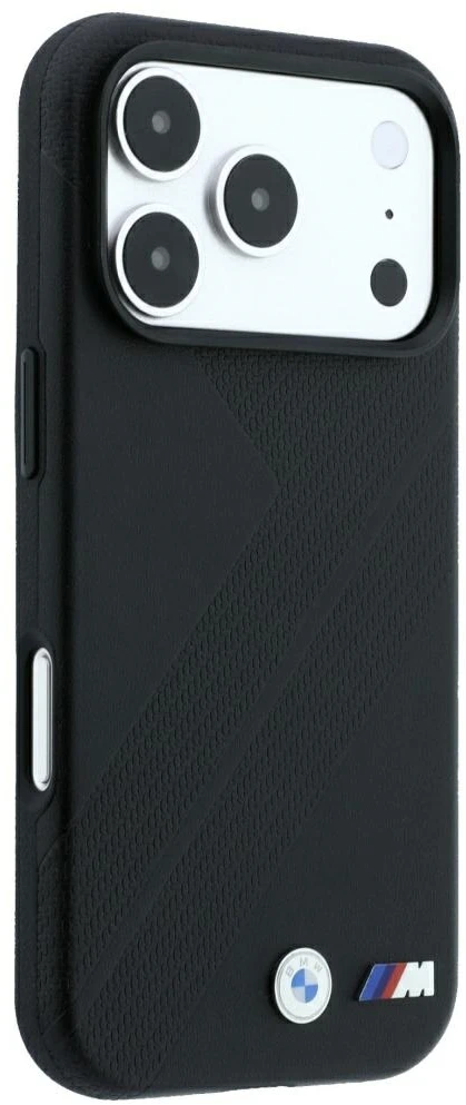 Dėklas BMW M Tire Track Metal Logo MagSafe Case, skirta iPhone 17 Pro / 18 Pro - Juoda