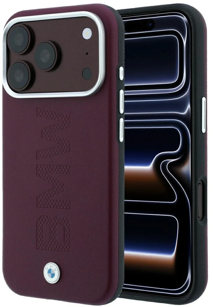 BMW Sign Centered Deboss dėklas su MagSafe, skirtas iPhone 17 Pro / 18 Pro – Burgundy