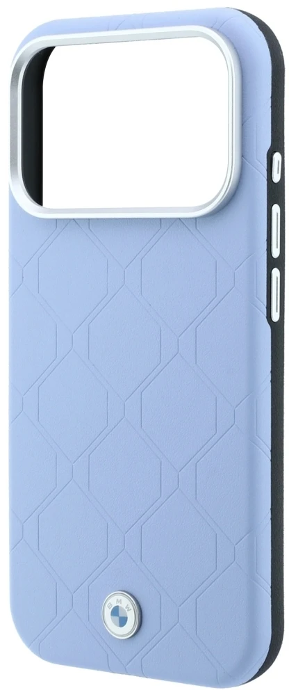 Dėklas BMW Sign Deboss Quilted Metal Logo MagSafe Case, skirtas iPhone 17 Pro / 18 Pro - Mėlyna