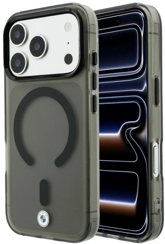 Dėklas BMW Sign Frosted IML & Metal Logo MagSafe Case for iPhone 18 Pro Max / 17 Pro Max - Gray