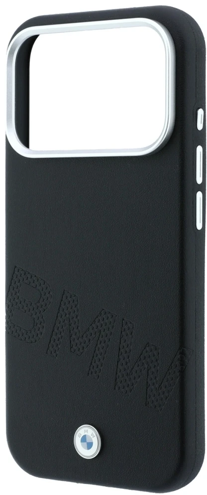 Dėklas BMW Sign Inclined Deboss Letters MagSafe Case, skirta iPhone 17 Pro / 18 Pro - Juoda