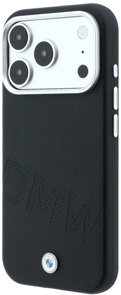 Dėklas BMW Sign Inclined Deboss Letters MagSafe Case, skirta iPhone 17 Pro / 18 Pro - Juoda