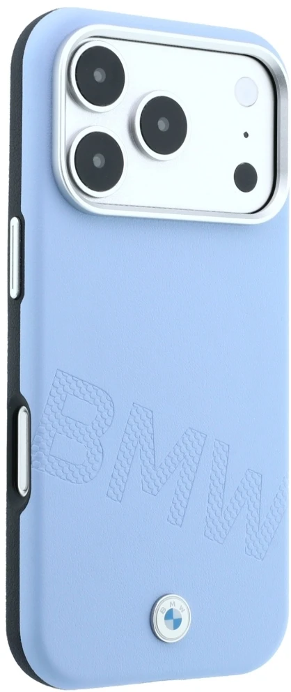 Dėklas BMW Sign Inclined Deboss Letters MagSafe Case for iPhone 17 Pro / 18 Pro - Mėlyna
