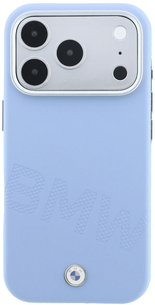 Dėklas BMW Sign Inclined Deboss Letters MagSafe Case for iPhone 17 Pro / 18 Pro - Mėlyna