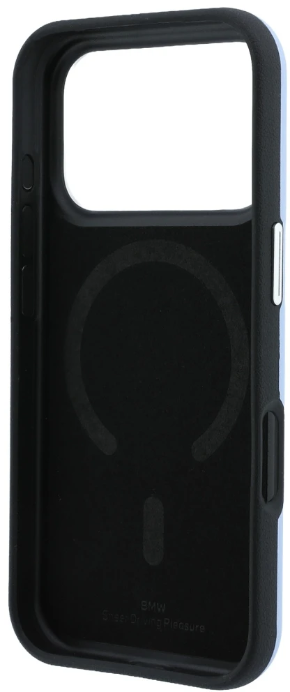 Dėklas BMW Sign Inclined Deboss Letters MagSafe Case for iPhone 17 Pro / 18 Pro - Mėlyna