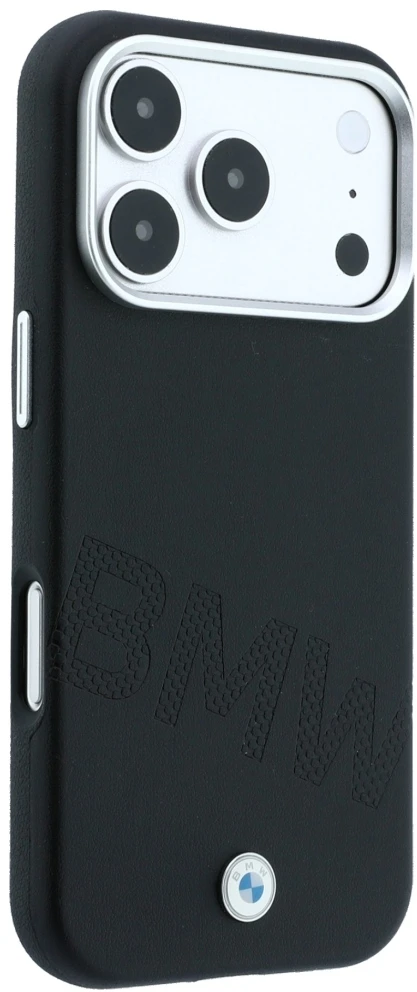 Dėklas BMW Sign Inclined Deboss Letters MagSafe Case, skirta iPhone 17 Pro / 18 Pro - Juoda