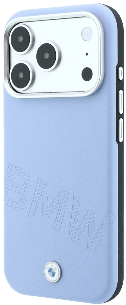 Dėklas BMW Sign Inclined Deboss Letters MagSafe Case for iPhone 17 Pro / 18 Pro - Mėlyna