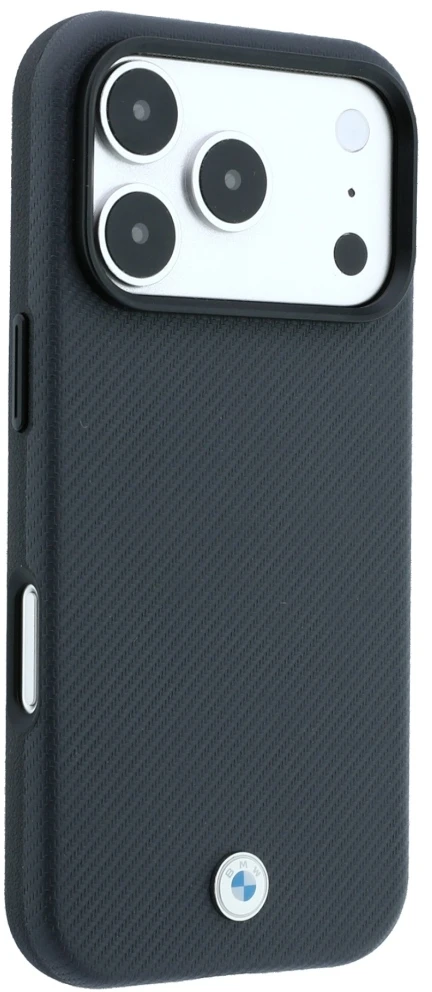 BMW Sign Kevlar Metal Logo MagSafe dėklas iPhone 18 Pro Max / 17 Pro Max - Tamsiai pilkas