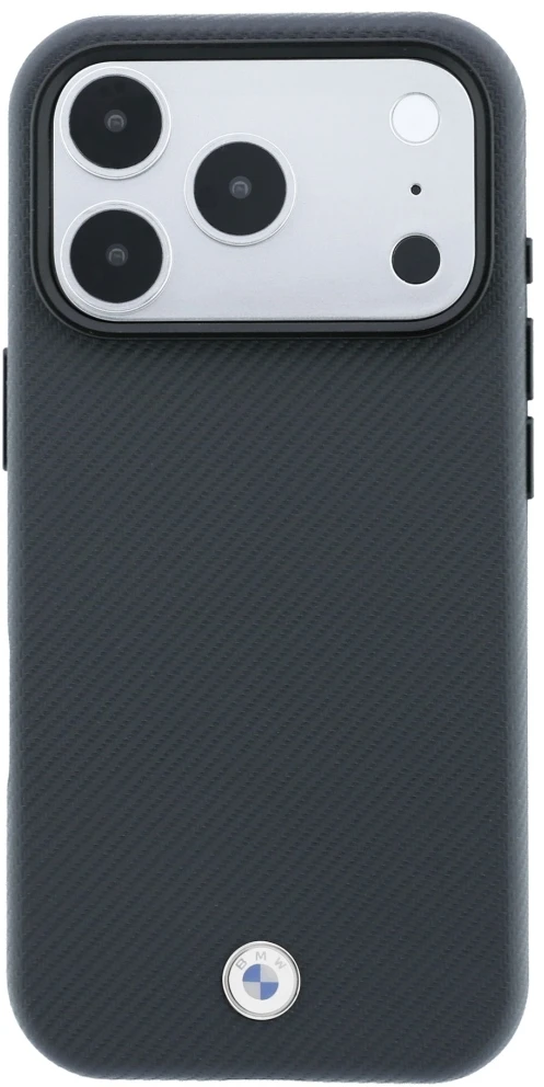 BMW Sign Kevlar Metal Logo MagSafe dėklas iPhone 18 Pro Max / 17 Pro Max - Tamsiai pilkas