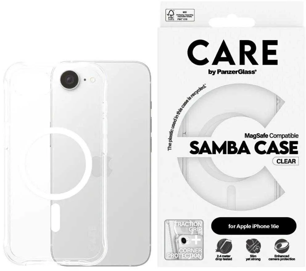 Panzer Glass Dėklas CARE by PanzerGlass Fashion MagSafe skirtas Apple iPhone 16e skaidrus