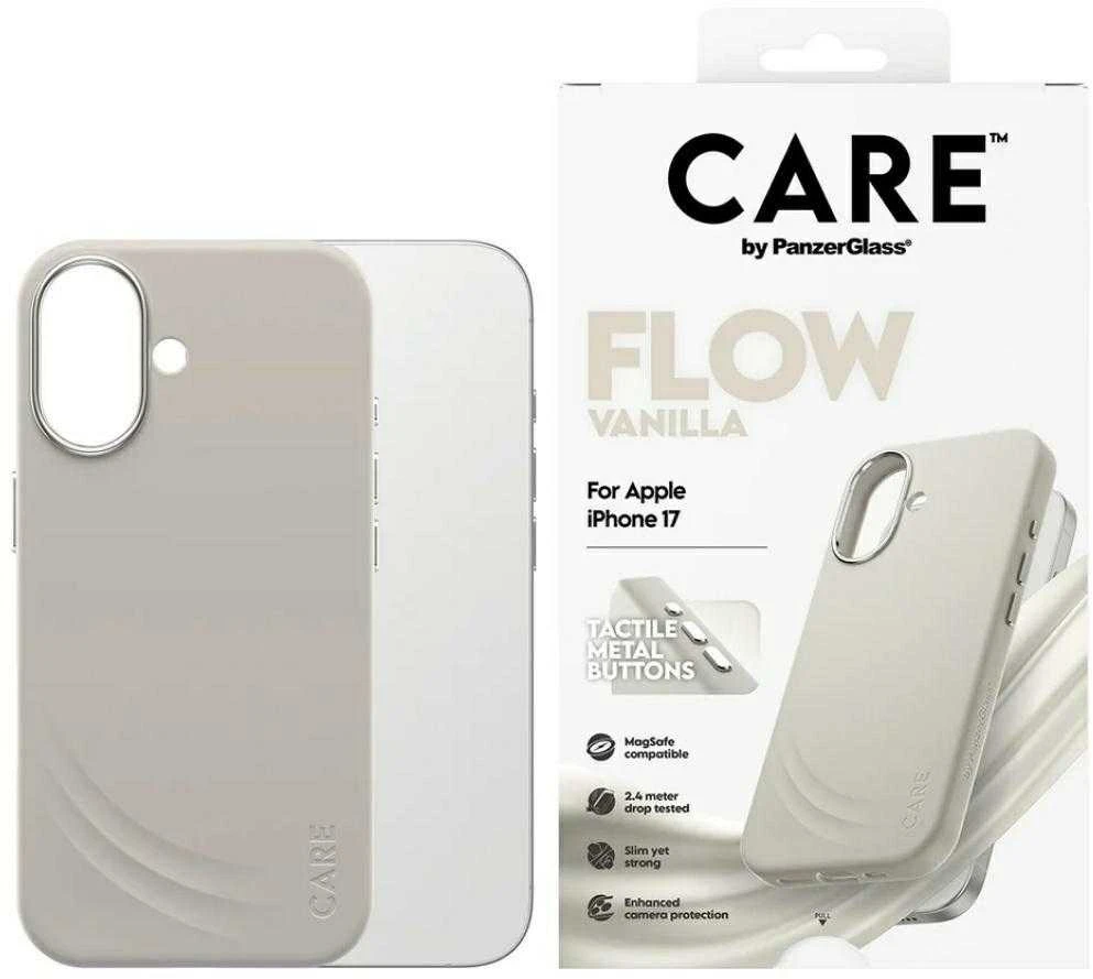 „Panzer Glass CARE by PanzerGlass FLOW MagSafe“ dėklas, skirtas „iPhone 17“ – rusvai geltonas