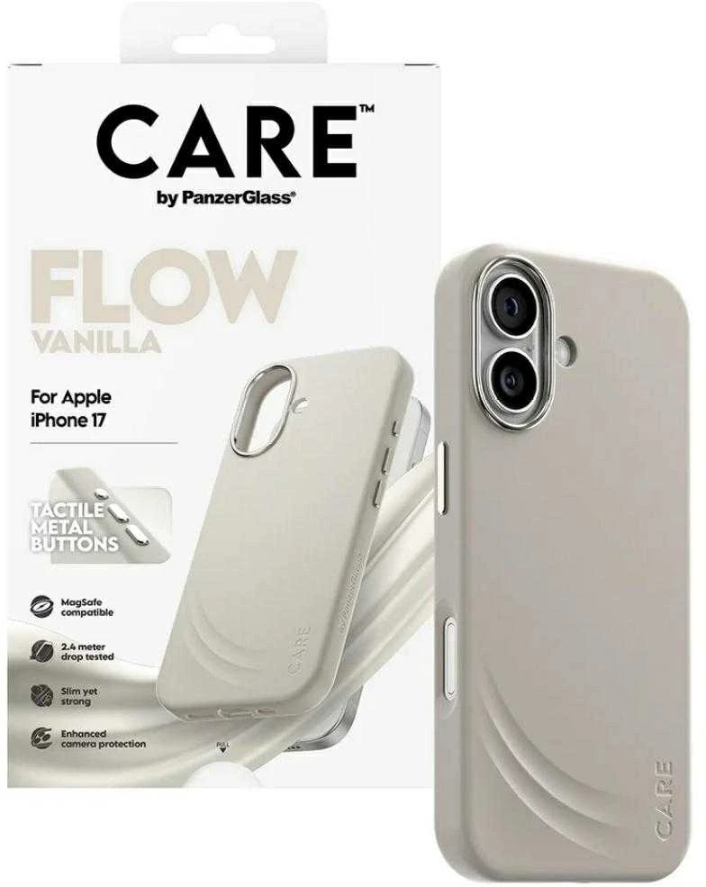 „Panzer Glass CARE by PanzerGlass FLOW MagSafe“ dėklas, skirtas „iPhone 17“ – rusvai geltonas