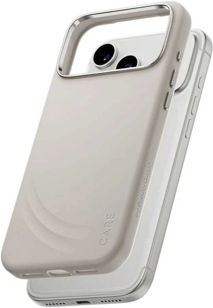 „Panzer Glass CARE by PanzerGlass FLOW MagSafe“ dėklas, skirtas „iPhone 17 Pro Max“ – rusvai geltonas
