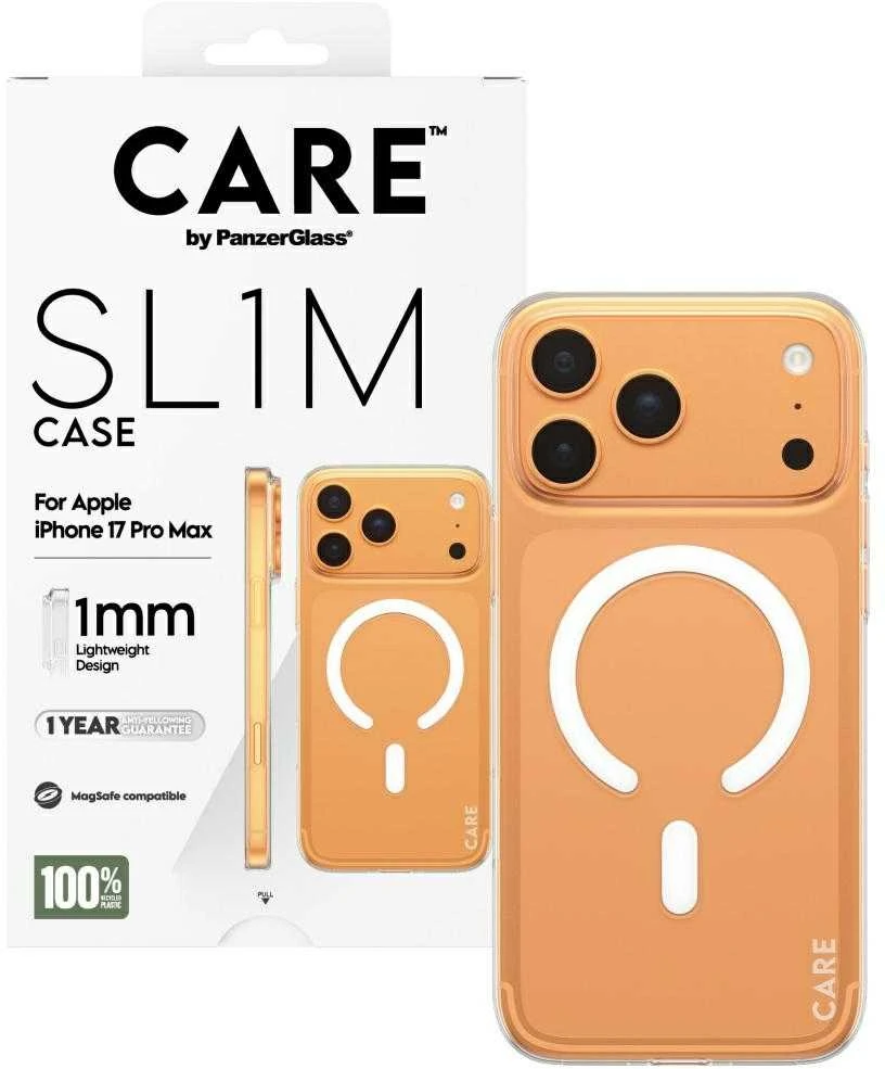 „Panzer Glass CARE by PanzerGlass SL1M MagSafe“ dėklas, skirtas „iPhone 17 Pro Max“ – skaidrus