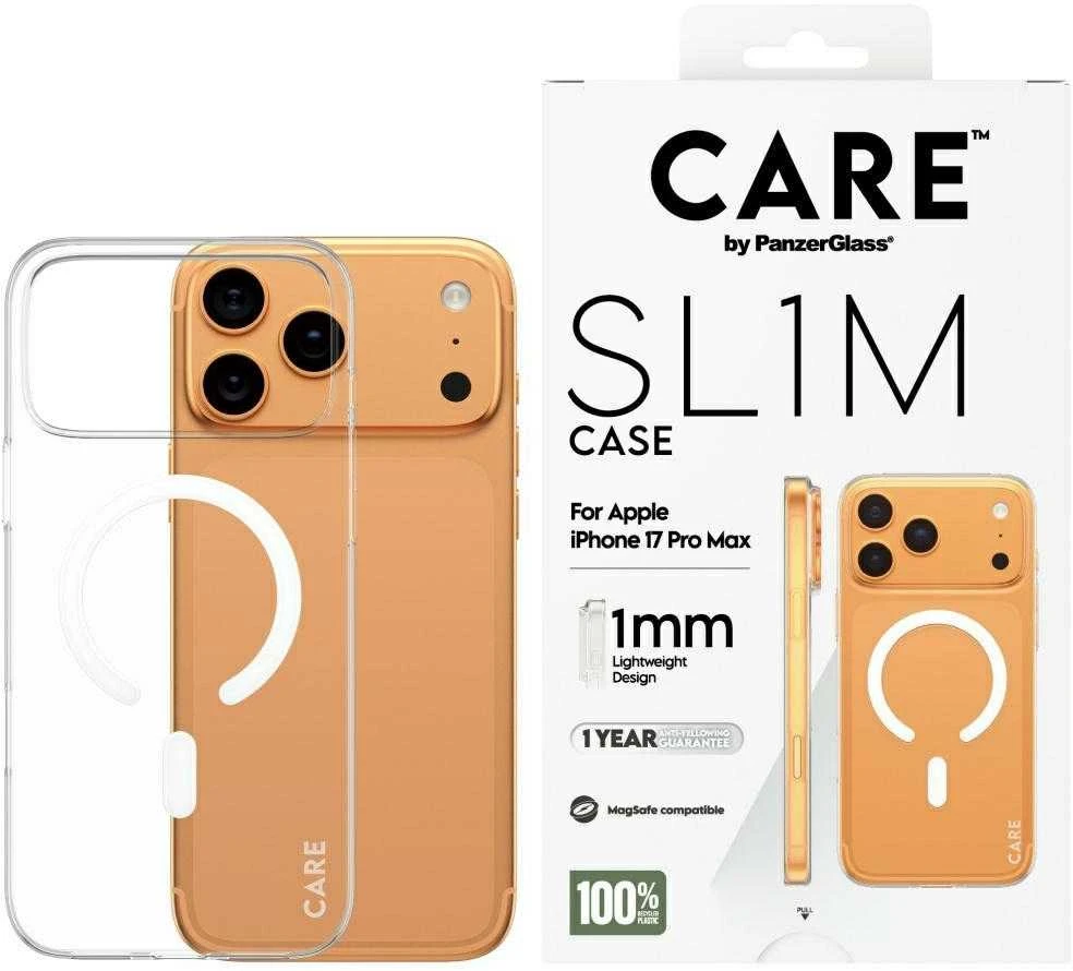 „Panzer Glass CARE by PanzerGlass SL1M MagSafe“ dėklas, skirtas „iPhone 17 Pro Max“ – skaidrus