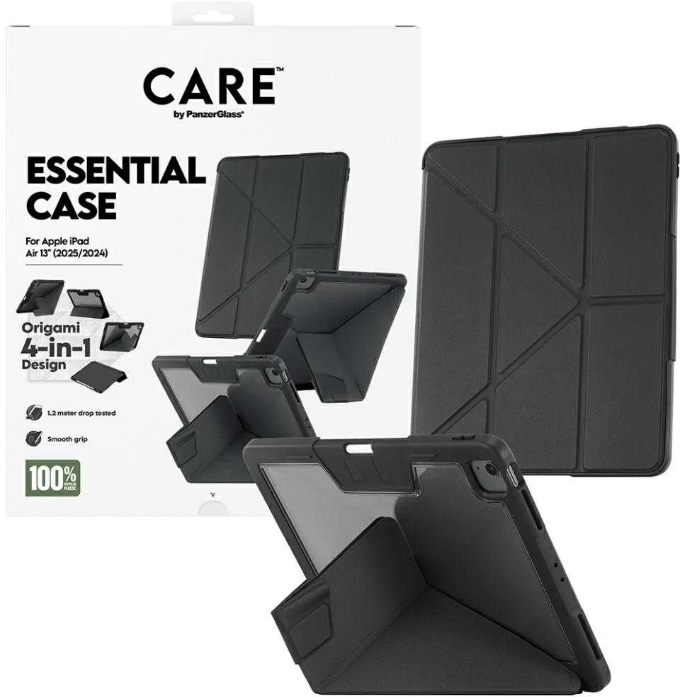 „Panzer Glass Care by PanzerGlass“ Y formos sulankstomas dėklas, skirtas „iPad Air 13“ (2024 / 2025) - juodas