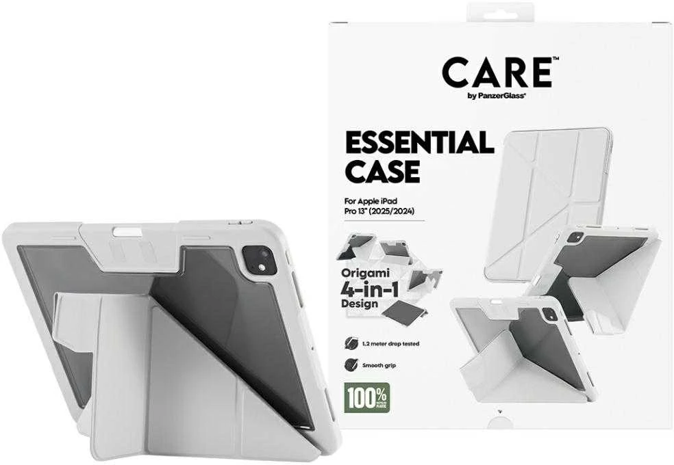 „Panzer Glass Care by PanzerGlass“ Y formos sulankstomas dėklas, skirtas „iPad Pro 13“ (2024 / 2025) – šviesiai pilkos spalvos