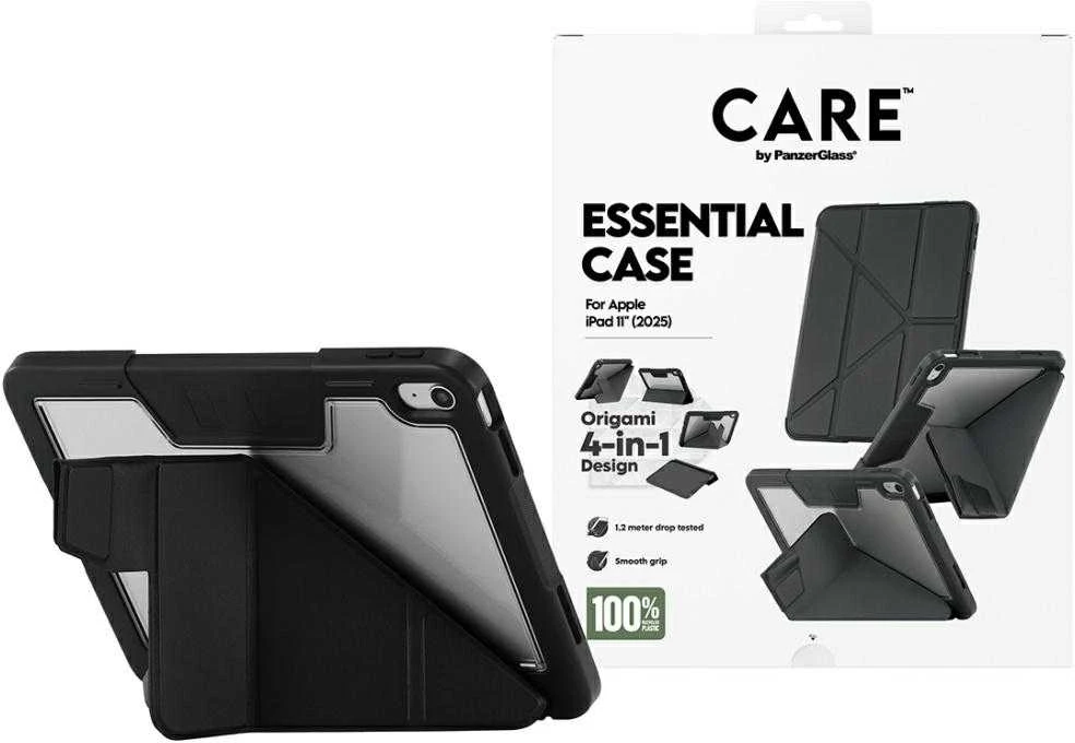 „Panzer Glass Care by PanzerGlass“ Y formos sulankstomas dėklas, skirtas „iPad 11" 2025“ (11 kartos) - juodas