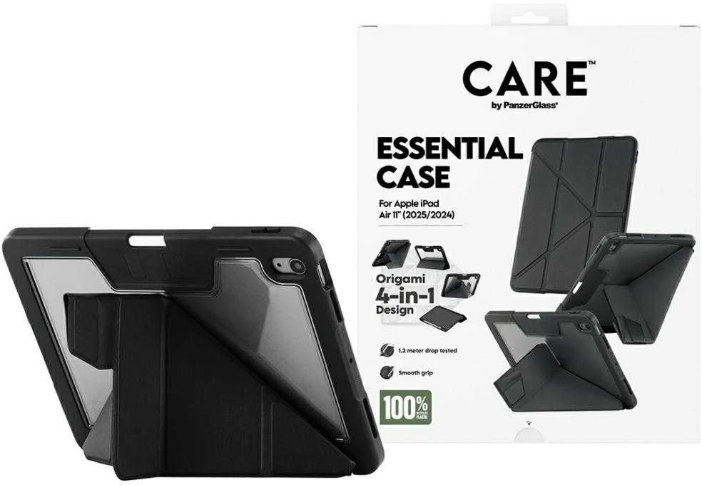 „Panzer Glass Care by PanzerGlass“ Y formos sulankstomas dėklas, skirtas „iPad Air 11" 2025“ (7-osios kartos) / „iPad Air 11" 2024“ (6-osios kartos) - juodas