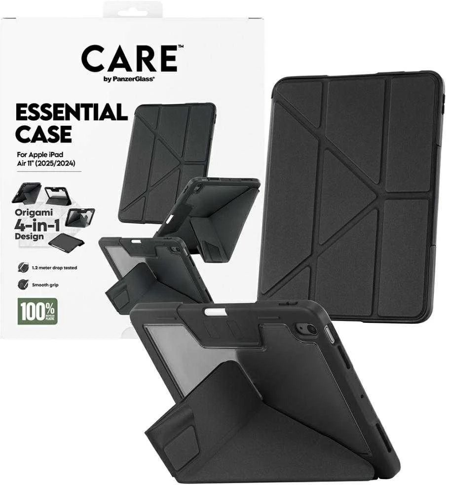 „Panzer Glass Care by PanzerGlass“ Y formos sulankstomas dėklas, skirtas „iPad Air 11" 2025“ (7-osios kartos) / „iPad Air 11" 2024“ (6-osios kartos) - juodas