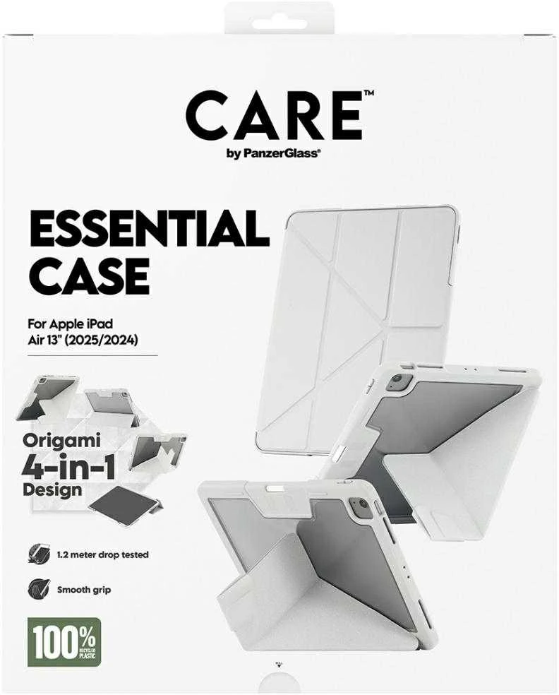 „Panzer Glass Care by PanzerGlass“ Y formos sulankstomas dėklas, skirtas „iPad Air 13“ (2024 / 2025) – šviesiai pilkos spalvos