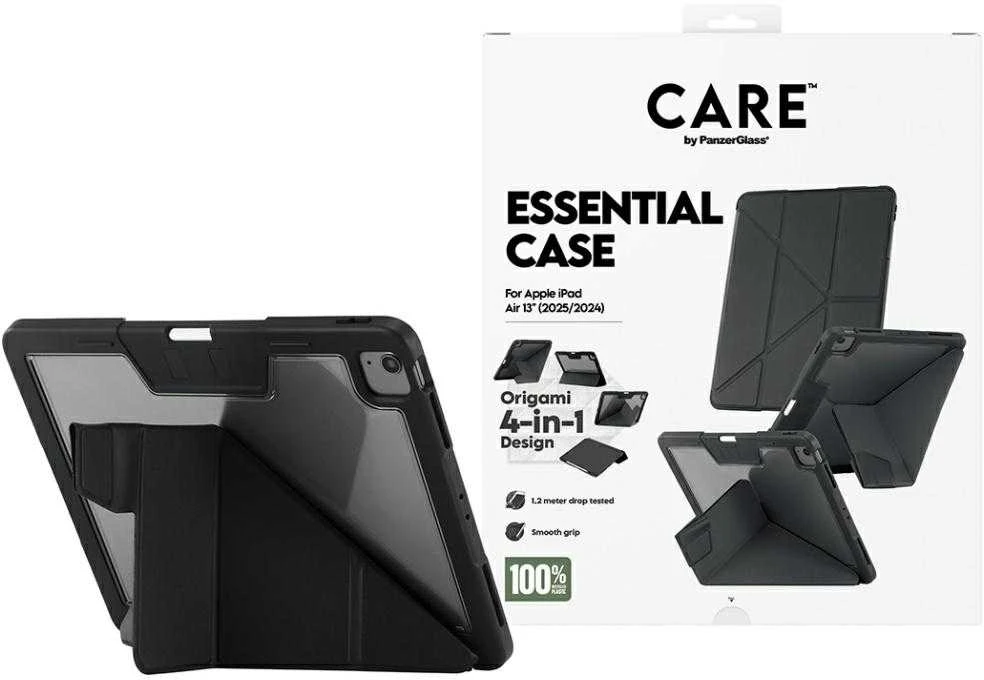 „Panzer Glass Care by PanzerGlass“ Y formos sulankstomas dėklas, skirtas „iPad Air 13“ (2024 / 2025) - juodas