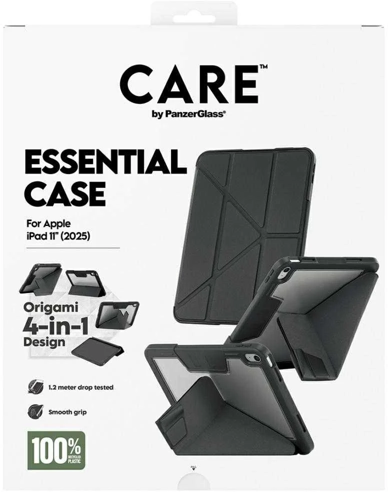 „Panzer Glass Care by PanzerGlass“ Y formos sulankstomas dėklas, skirtas „iPad 11" 2025“ (11 kartos) - juodas