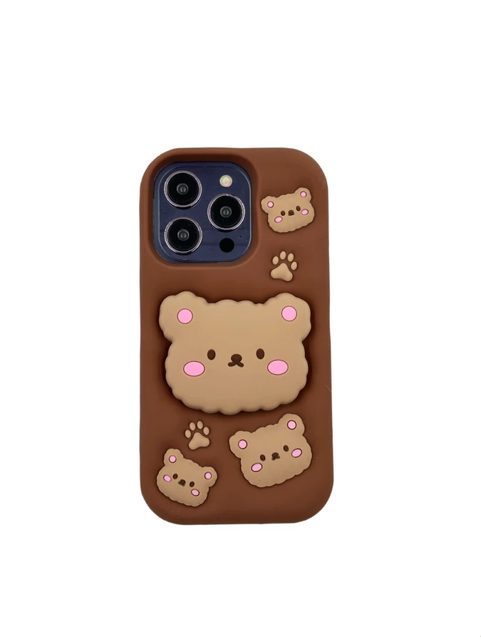 3Dcase DĖKLAS DĖKLAS 3D MEŠKIUKAI SU STOVĖJU IPHONE 13 PRO