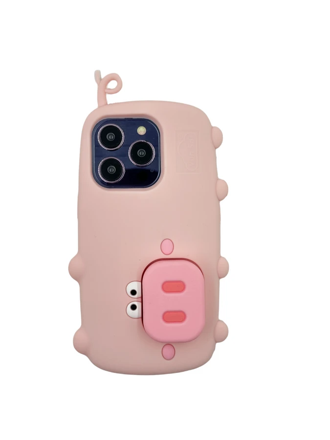 3Dcase DĖKLAS CASE 3D PIG WITH IPHONE 15 PRO STAND