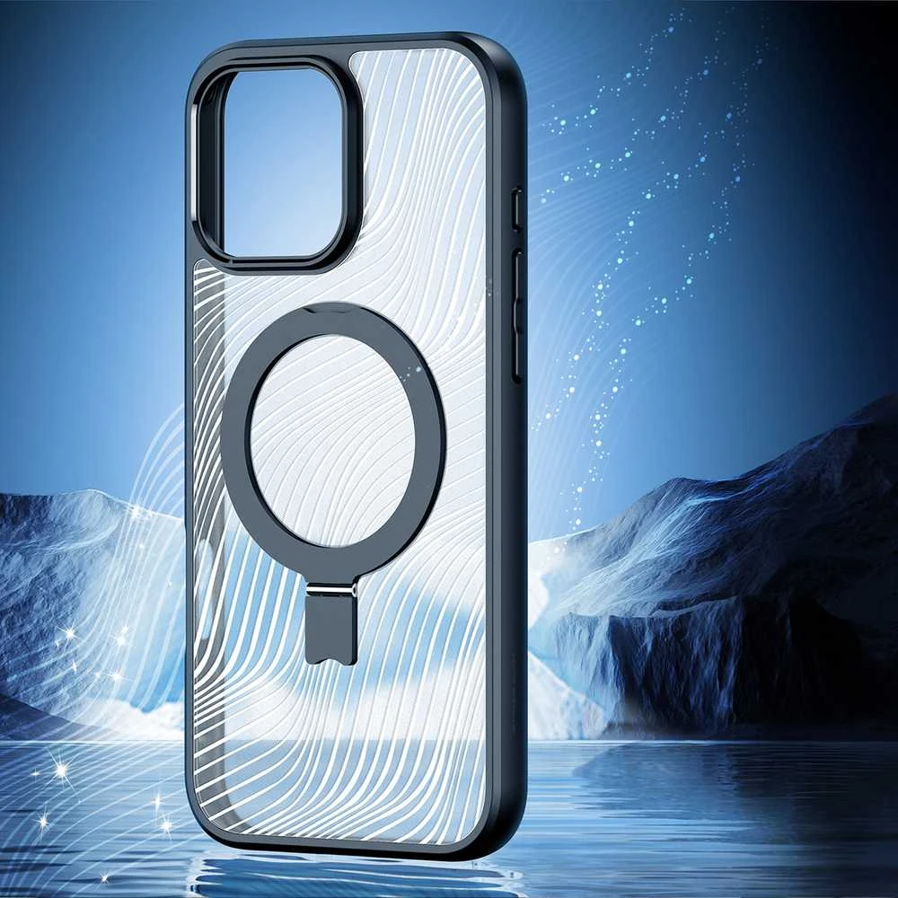 Dux Ducis Aimo Mag MagSafe su stoveliu Apple iPhone 16 Pro - dėklas telefonui juodos spalvos