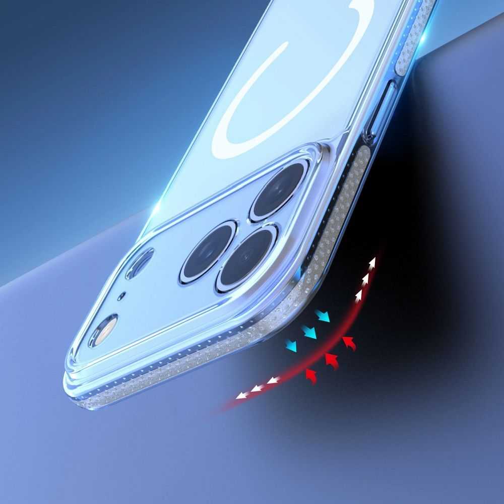 DUX DUCIS CLIN MAG dėklas, suderinamas su „MagSafe“, skirtas IPHONE 17 PRO MAX (atviro žiedo versija), skaidrus