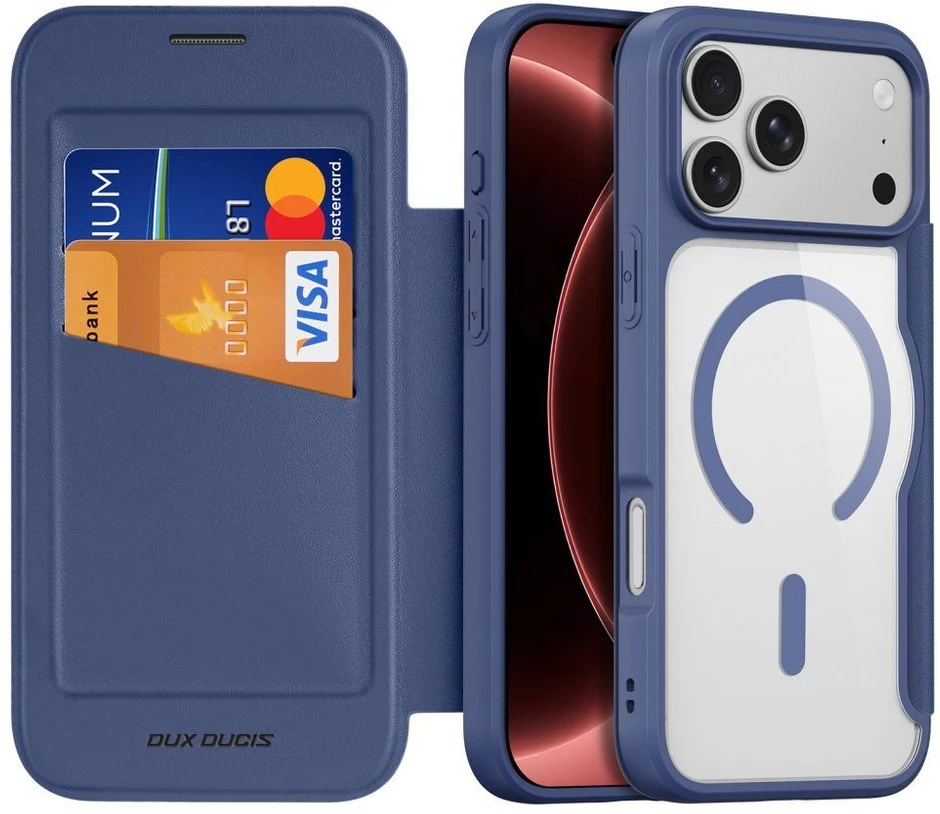 DUX DUCIS dėklas SKIN X PRO, suderinamas su MagSafe, skirtas iPhone 18 Pro / 17 Pro (atviro žiedo versija), mėlynas