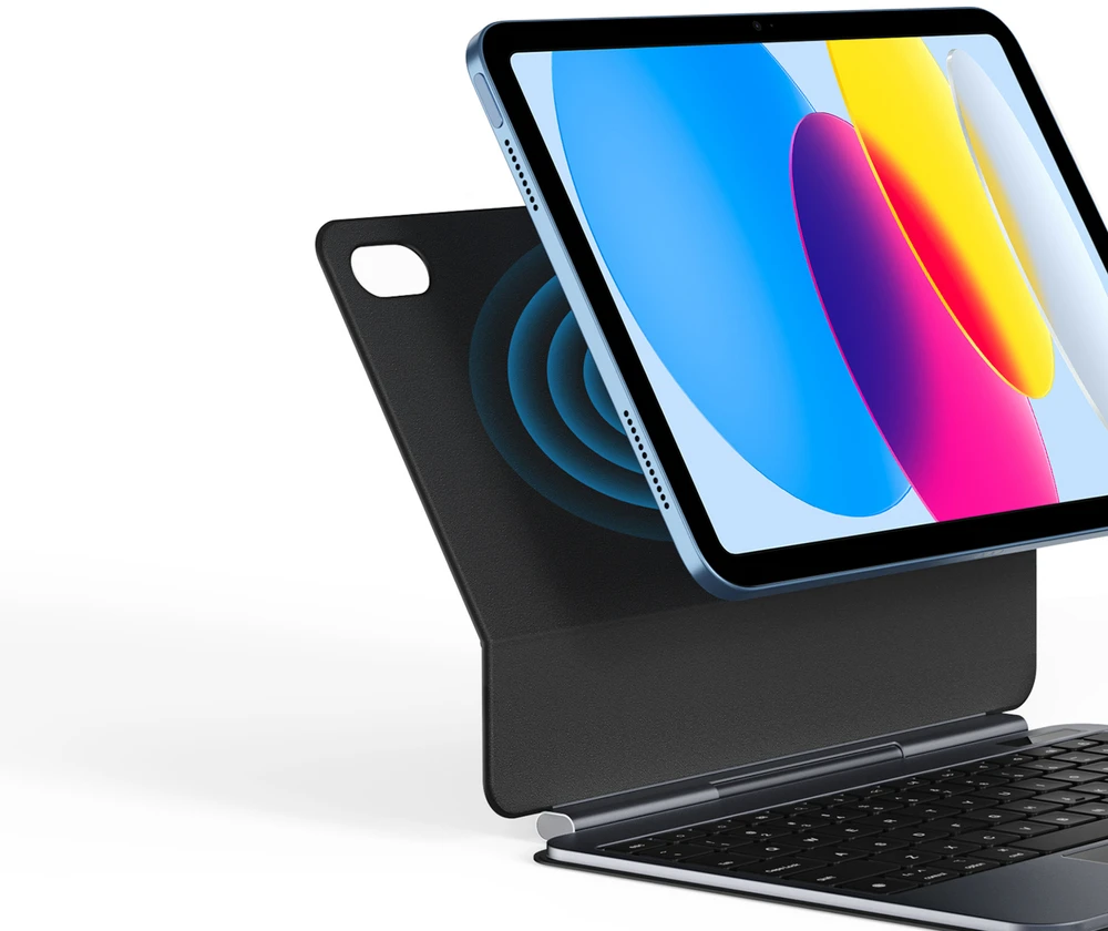 Dėklas su klaviatūra Dux Ducis (MK series), skirtas iPad 10″ (2022) / iPad 11″ (2025) – juodos spalvos