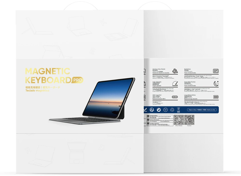 Dėklas su klaviatūra Dux Ducis (MK series), skirtas iPad 10″ (2022) / iPad 11″ (2025) – juodos spalvos