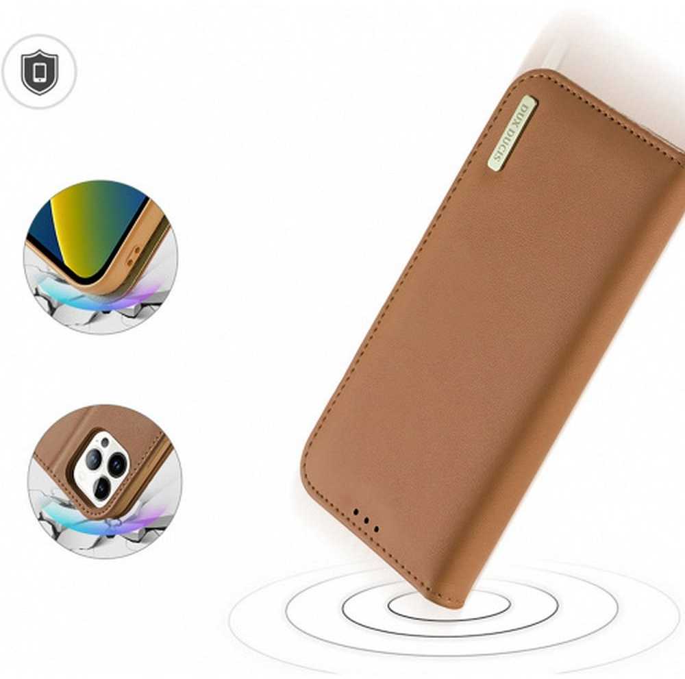 Dux Ducis LEADER LEADER piniginės dėklas HIVO, skirtas IPHONE 15 Pro ruda