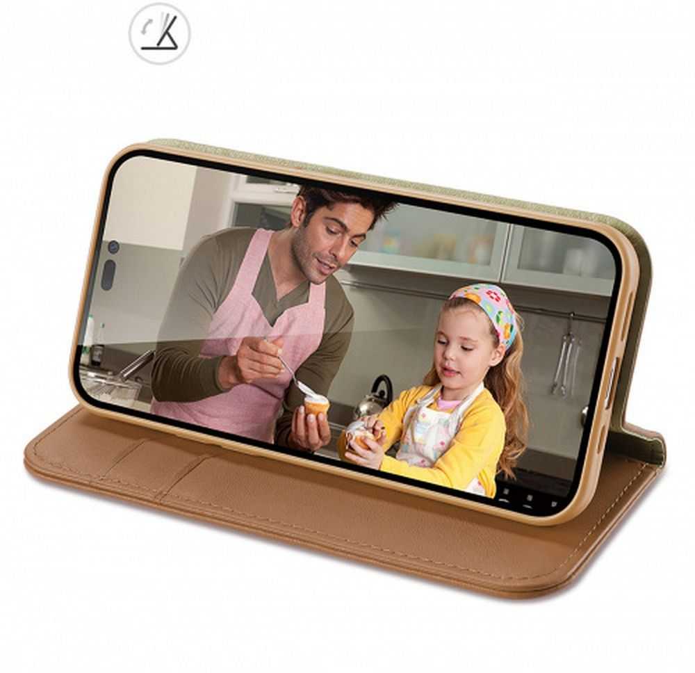 Dux Ducis LEADER LEADER piniginės dėklas HIVO, skirtas IPHONE 15 Pro ruda