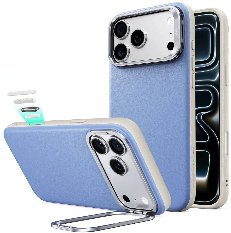 Dėklas ESR Atelier Kickstand MagSafe Case for iPhone 18 Pro / 17 Pro - Light Mėlyna