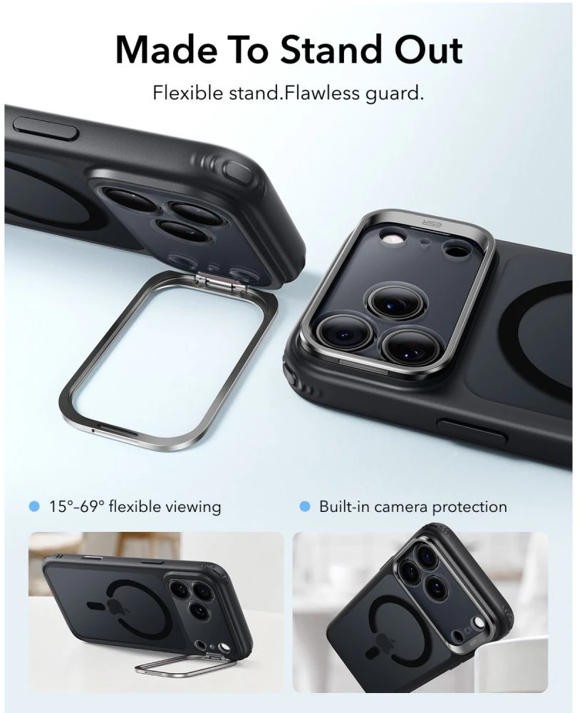Dėklas ESR Classic Hybrid Kickstand MagSafe Case for iPhone 18 Pro Max / 17 Pro Max - Matte Juodas