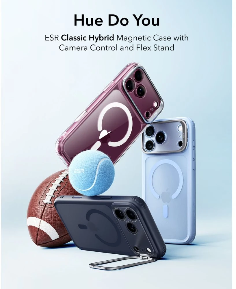 Dėklas ESR CLASSIC HYBRID KICKSTAND MagSafe iPhone 17 Pro Max / 18 Pro Max SKAIDRUS