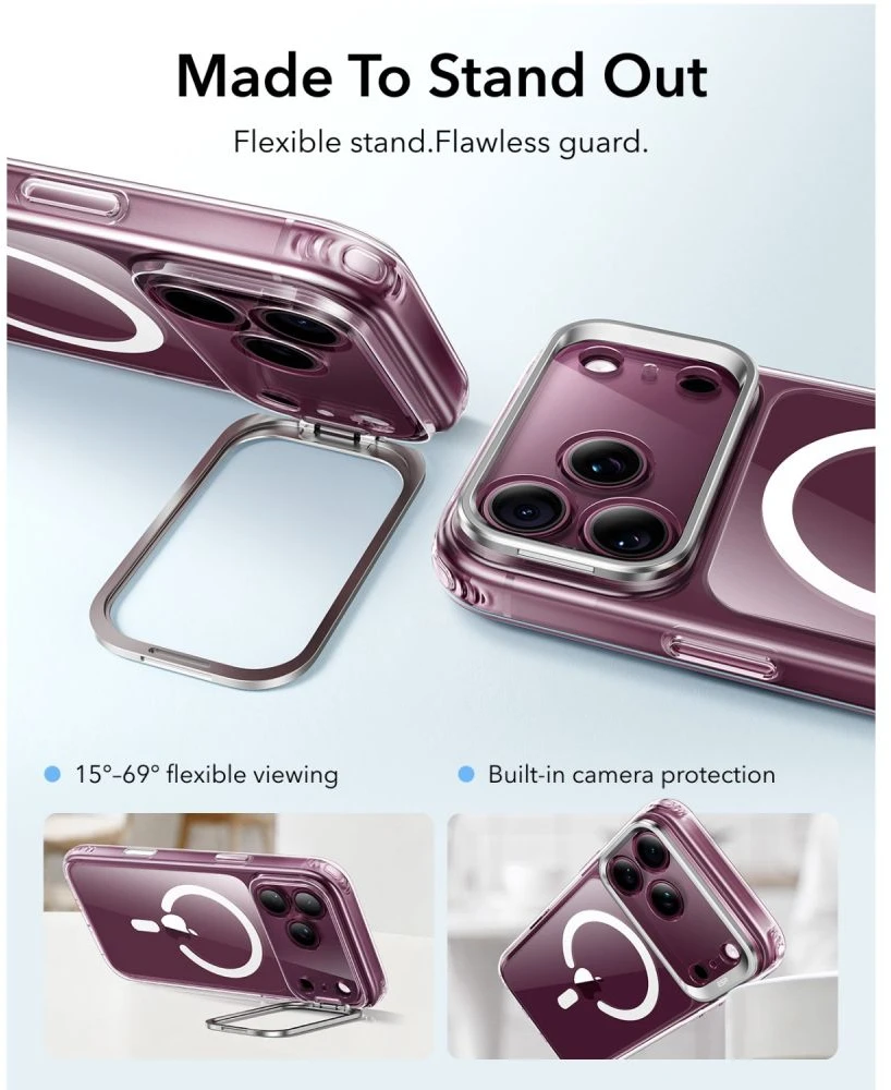 Dėklas ESR CLASSIC HYBRID KICKSTAND MagSafe iPhone 17 Pro Max / 18 Pro Max SKAIDRUS