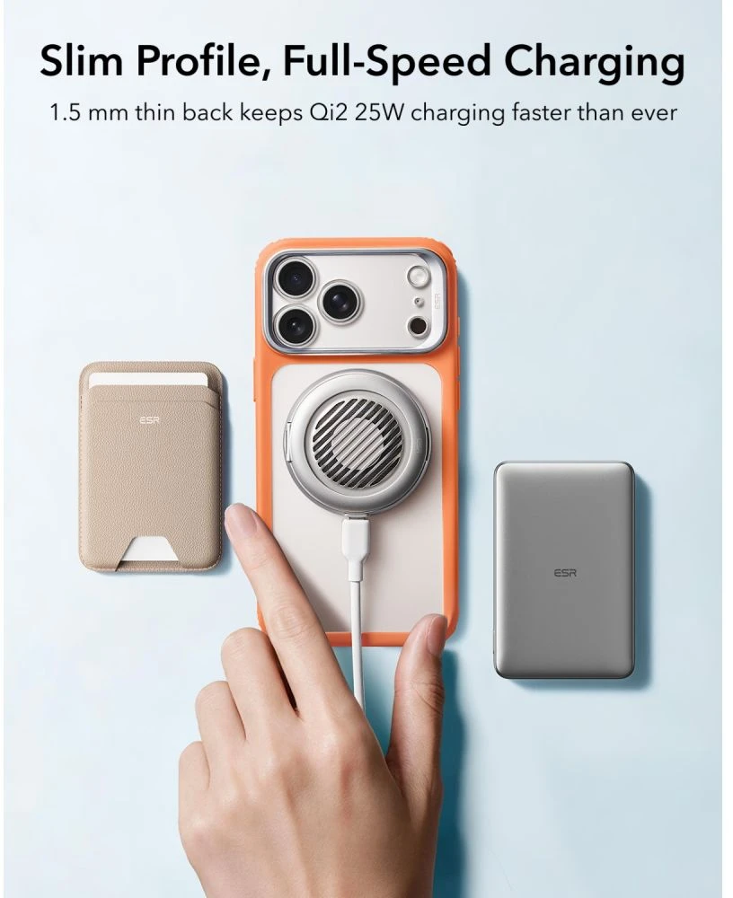 ESR Classic Hybrid su atlenkiama kojelė ir MagSafe dėklas iPhone 18 Pro / 17 Pro – matinis oranžinis