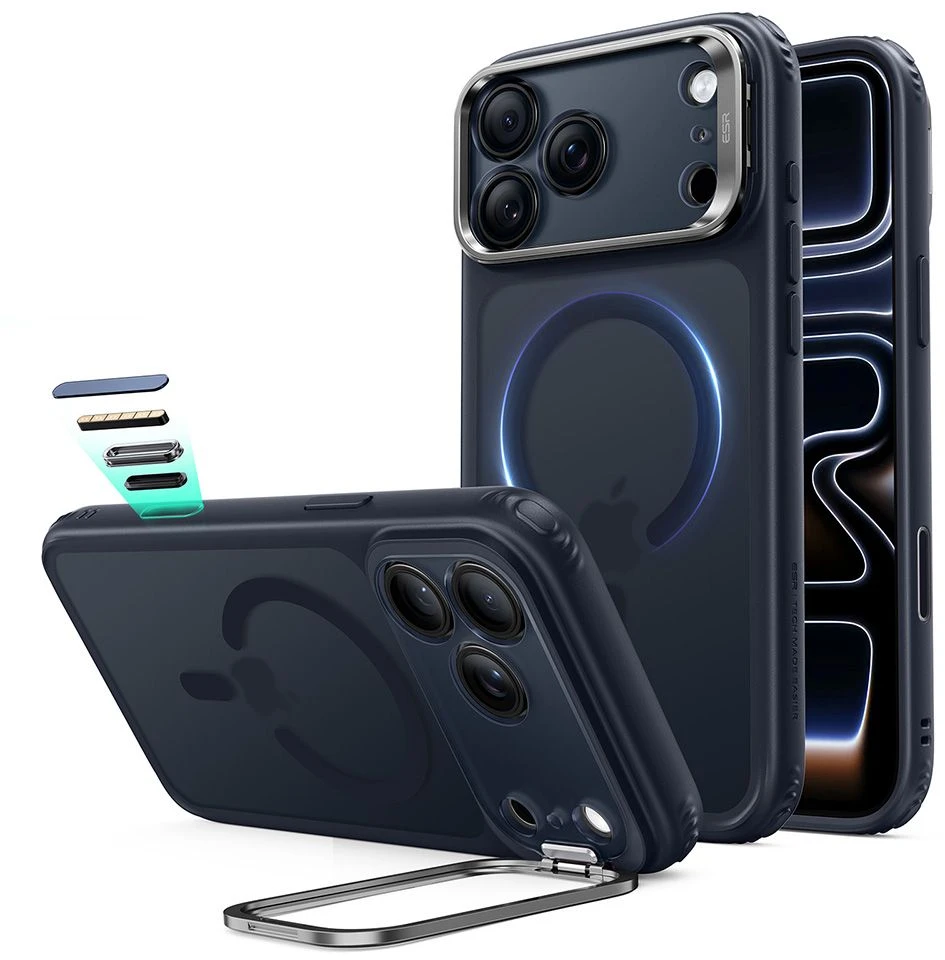 Dėklas ESR Classic Hybrid Kickstand MagSafe Case for iPhone 18 Pro Max / 17 Pro Max - Matte Navy Mėlyna