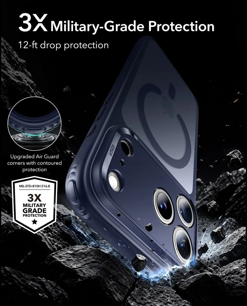 Dėklas ESR CLASSIC HYBRID MagSafe iPhone 17 Pro Max / 18 Pro Max MATINĖ MĖLYNA